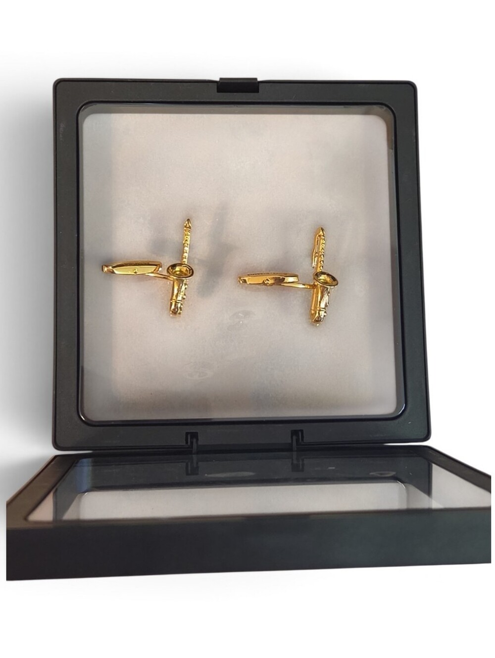 Dolce And Gabana Gold Saxphones Cufflinks for Men - Classic Formal Accessory